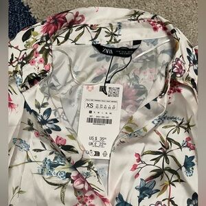 Zara Floral Print Blouse XS